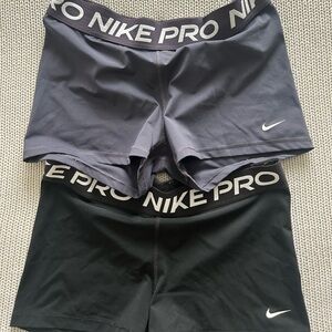 Nike Pro Charcoal and Black Training Shorts